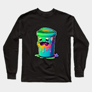 Colorful Slime Trash Can Sticker #4 Long Sleeve T-Shirt